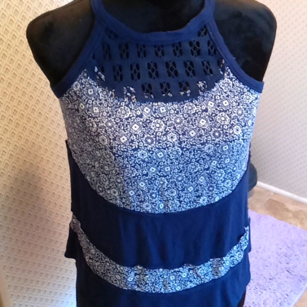 Navy blue, small, ladies sleeveless shirt